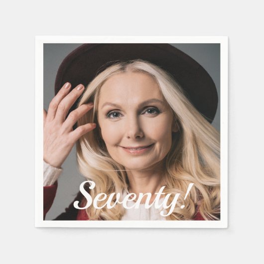 70e verjaardag van het fotomanuscript vrouwelijke  servet (Voorkant)
