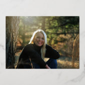 70e verjaardag van het goudfeest sapphire blue folie uitnodiging (Achterkant)