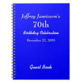 70e verjaardag van het Guest Book Royal Blue Spira Notitieboek (Voorkant)