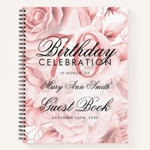 70e verjaardag van het Guestbook Party Floral Roos Notitieboek