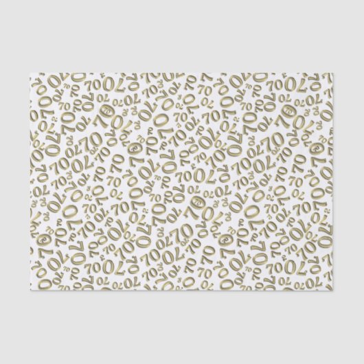70e verjaardag van het Koel Aantal Pattern Gold en Tissuepapier (Voorkant)