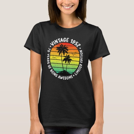 70e verjaardag van het T-shirt jaar 1952 70 jaar (Voorkant)