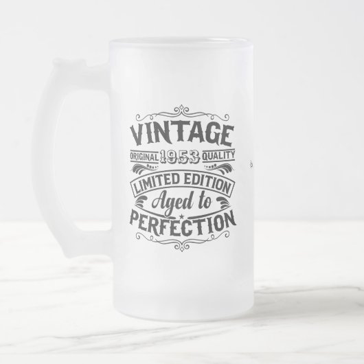  70e verjaardag van het vrouwendag matglas bierpul (Links)