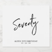 70e verjaardag van het zwarte en witte script bier etiket (Enkel label)