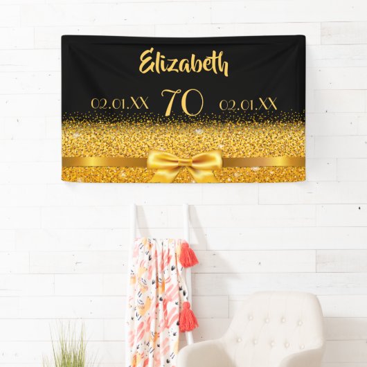 70e verjaardag van het zwarte gouden feest welkom spandoek (Insitu)