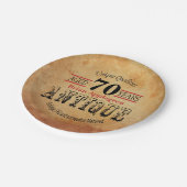 70e verjaardag van oud, Antiek en  ontwerp Papieren Bordje (Gekanteld)
