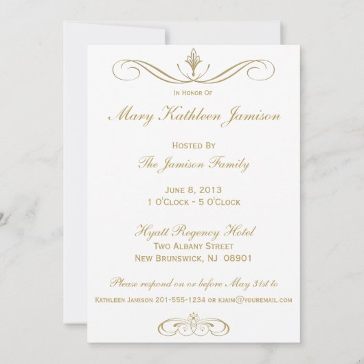 70e verjaardag van Red and Gold Swirl Kaart (Achterkant)