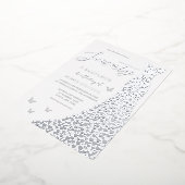 70e verjaardag van Silver Foil Heart Dress Real Folie Uitnodiging (Gedraaid)