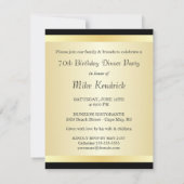 70e verjaardag van uitnodigingen voor officiële zw (Achterkant)