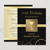 70e verjaardag van uitnodigingen voor officiële zw (Voorkant / Achterkant)