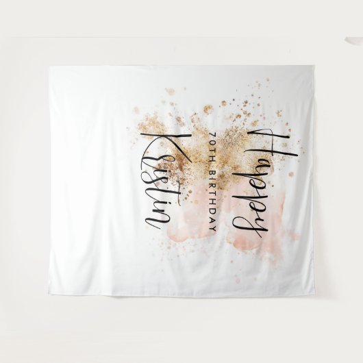 70e verjaardag van Vrouw Foto Booth Backdrop Wandkleed (Voorkant (horizontaal))