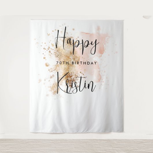 70e verjaardag van Vrouw Foto Booth Backdrop Wandkleed (Voorkant)