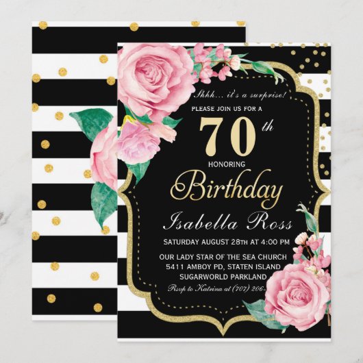 70e verjaardag Verrassenuitvindingen Kaart (Voorkant / Achterkant)