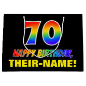 70e verjaardag: Vet, Vun, eenvoudig, Regenboog 70 Groot Cadeauzakje (Voorkant)