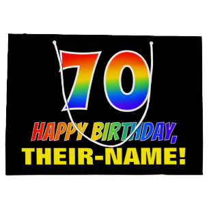 70e verjaardag: Vet, Vun, eenvoudig, Regenboog 70 Groot Cadeauzakje