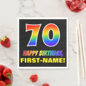 70e verjaardag: Vet, Vun, eenvoudig, Regenboog 70 Servet (Insitu)