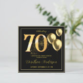 70e verjaardag vieren gouden achterkant Elegant Kaart (Staand voorkant)