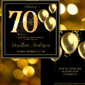 70e verjaardag vieren gouden achterkant Elegant Kaart