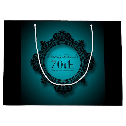 70e verjaardag viering gepersonaliseerde geschenkt groot cadeauzakje (Voorkant)