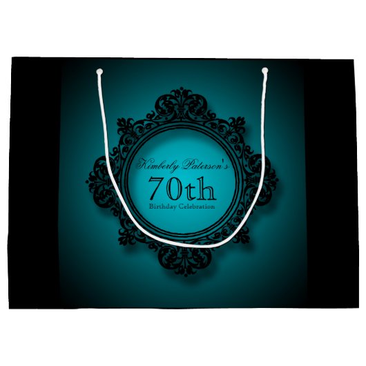 70e verjaardag viering gepersonaliseerde geschenkt groot cadeauzakje (Achterkant)