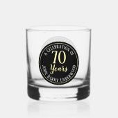 70e verjaardag viering whisky glas (Achterkant)