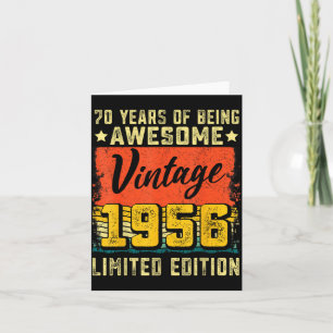 70e verjaardag vintage 1956 70 jaar oud decoratie kaart