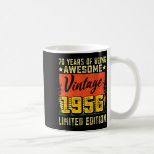 70e verjaardag vintage 1956 70 jaar oud decoratie koffiemok