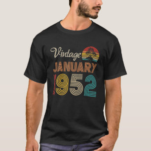 70e verjaardag Vintage januari 1952 70 jaar T-shirt