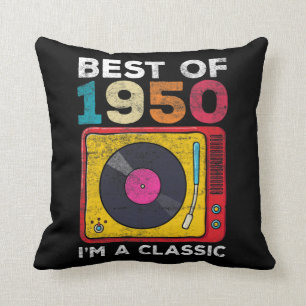 70e verjaardag Vinyls 1950 Geboren op 70-jarige l Kussen
