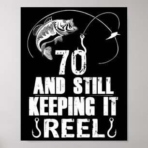 70e verjaardag vissen 70 jaar oude visser cadeau poster