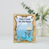 70e verjaardag Vissen Uitnodigingen voor MANNEN (Staand voorkant)