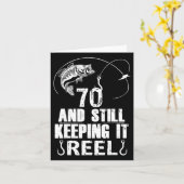 70e verjaardag Vist 70 jaar oude visserijcadeau Kaart (Gele Bloem)