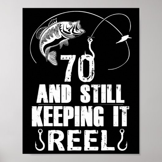 70e verjaardag Vist 70 jaar oude visserijcadeau Poster (Voorkant)