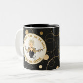 70e verjaardag voor haar grappige Cartoon Fab Blac Tweekleurige Koffiemok (Voorkant links)