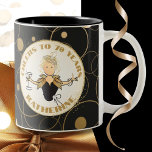 70e verjaardag voor haar grappige Cartoon Fab Blac Tweekleurige Koffiemok<br><div class="desc">Is iemand speciaal die 70 wordt die je zeer dierbaar is? Deze grappige cartoon mok is een geweldig cadeau voor haar ochtendkoffie! Pas aan met haar naam of wijzig zelfs het jaar ...  Cheers!</div>