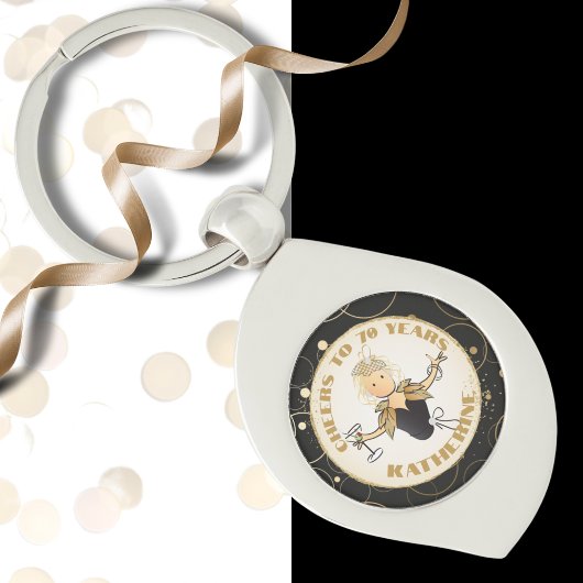 70e verjaardag voor haar proost op 70 Funny Cartoo Sleutelhanger