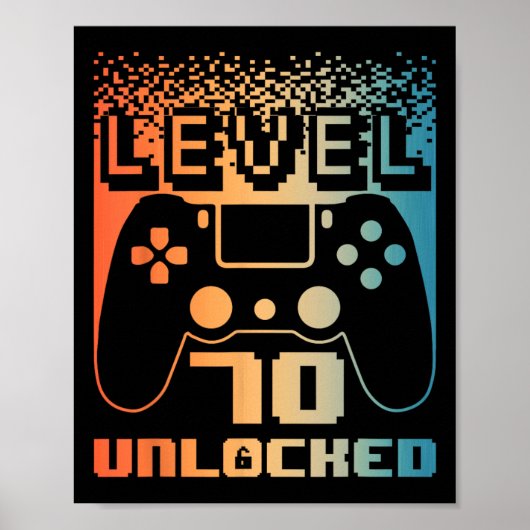 70e verjaardag voor mannen level 70 ontgrendelde g poster (Voorkant)