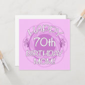 70e verjaardag voor moeder kaart (Voorkant / Achterkant in situ)
