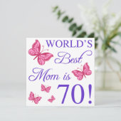 70e verjaardag voor moeder kaart (Staand voorkant)