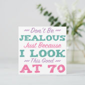 70e verjaardag voor vrouwen kaart (Staand voorkant)