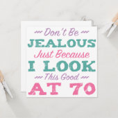 70e verjaardag voor vrouwen kaart (Voorkant / Achterkant in situ)