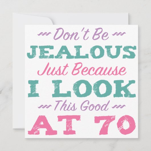 70e verjaardag voor vrouwen kaart (Voorkant)