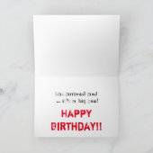 70e verjaardag voor zus, zwart, rode tekst, wit. kaart (Binnen)