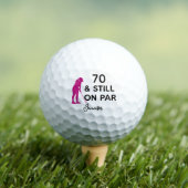70e Verjaardag Vrouwen Golfer Funny Custom Golfballen (Insitu Shirt)
