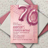 70e Verjaardag Vrouwen Roze Goud Kaart