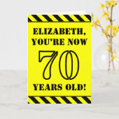 70e verjaardag: vun Stencil Style Text, aangepaste Kaart (Gele Bloem)