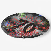 70e verjaardag vuurwerk in Bord van wolkenpapier (Gekanteld)