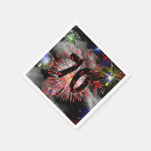 70e verjaardag vuurwerk in wolken luiers servet (Hoek)