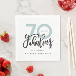 70e verjaardag waardoor 70 er goed uit zien, moder servet