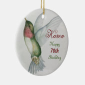 70e verjaardag Waterverf Hummingbird Keepomwille Keramisch Ornament (Rechts)